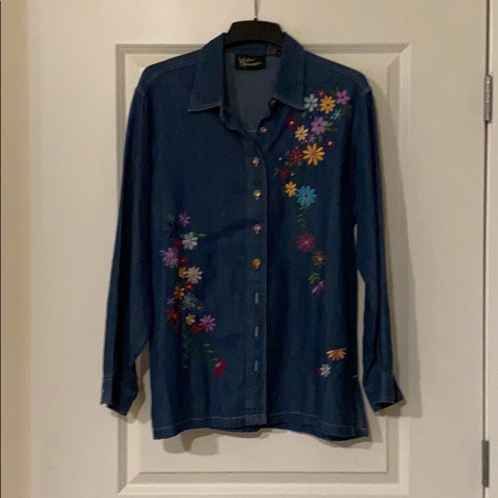 Women’s Jean Material Shirt Jacket Size L